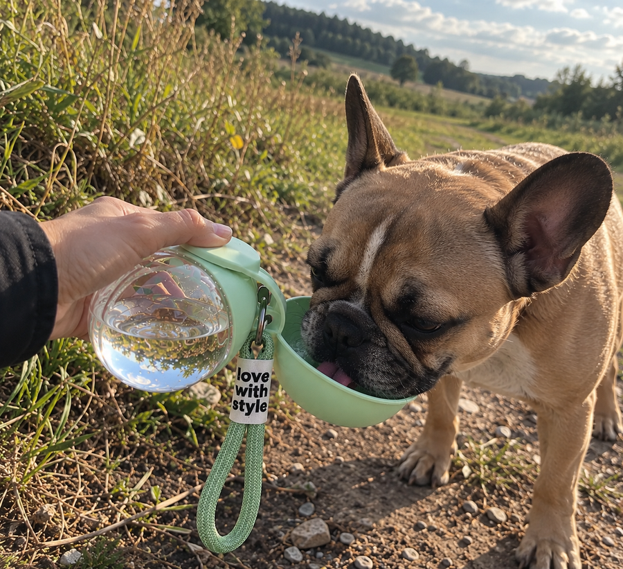 Took this on a long countryside walk and it was honestly so useful. No more carrying around a separate bowl and bottle.